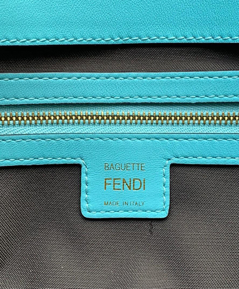 Fendi Mini Baguette Leather Bag 8BS017 Blue